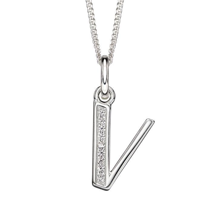 Initial Pendant with CZ
