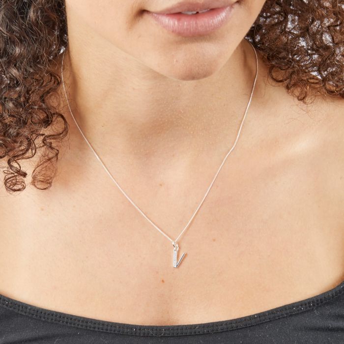 Initial Pendant with CZ
