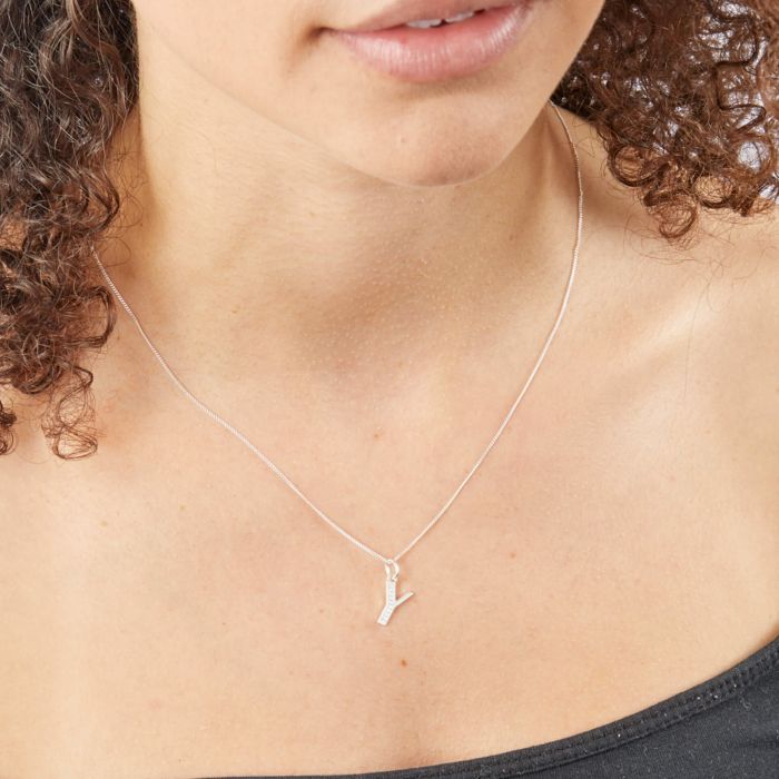 Initial Pendant with CZ
