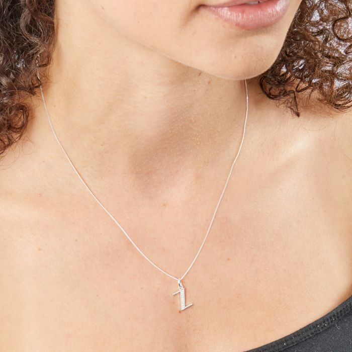 Initial Pendant with CZ
