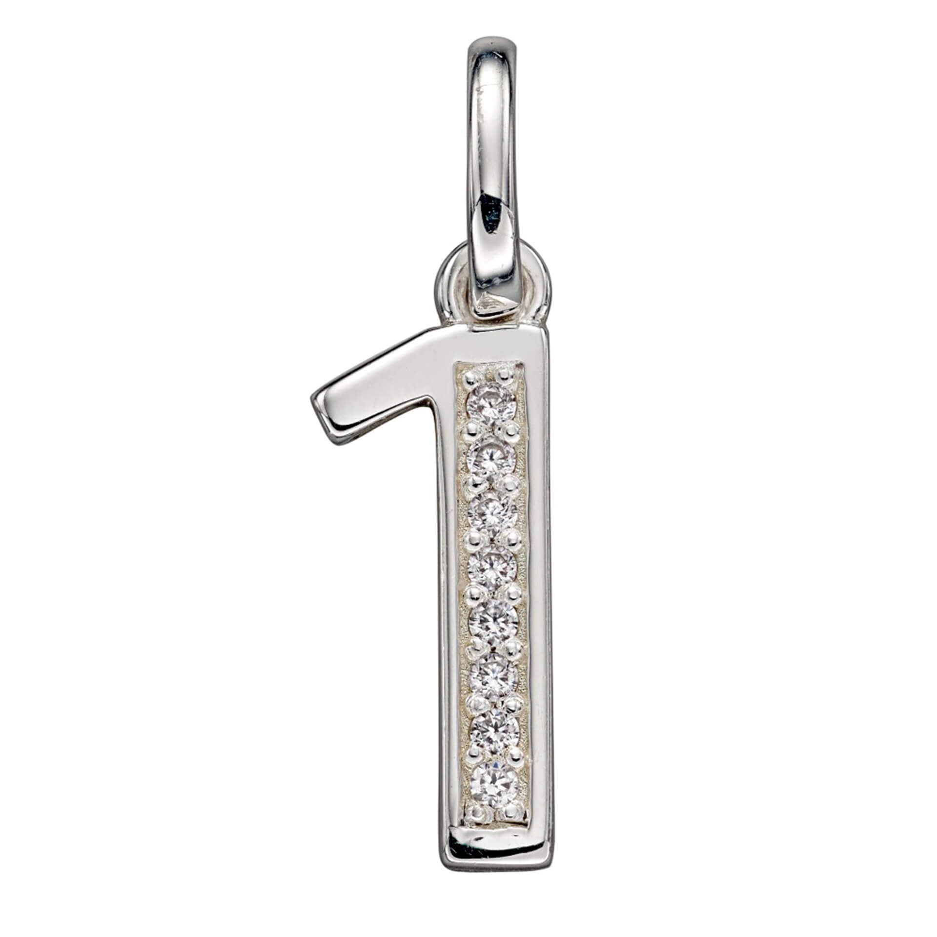 Number Pendant with CZ