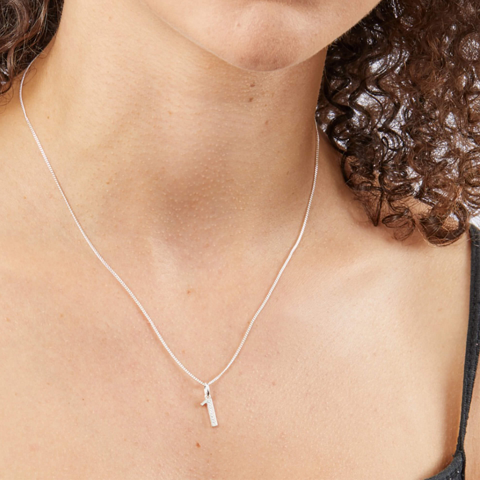 Number Pendant with CZ