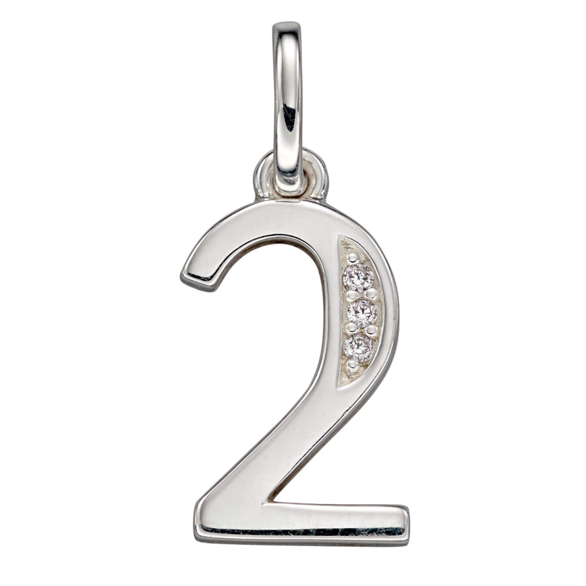 Number Pendant with CZ