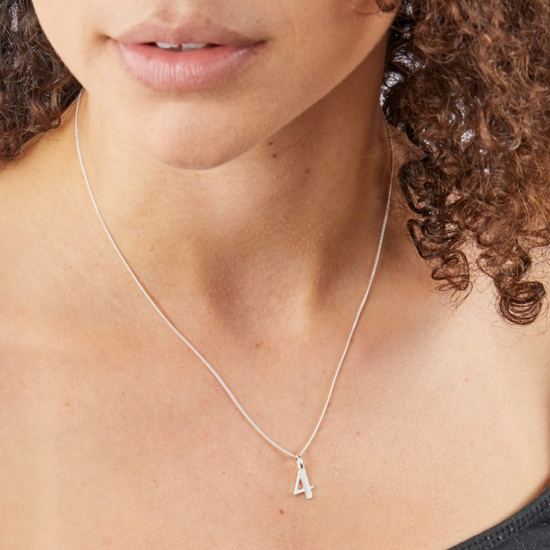 Number Pendant with CZ