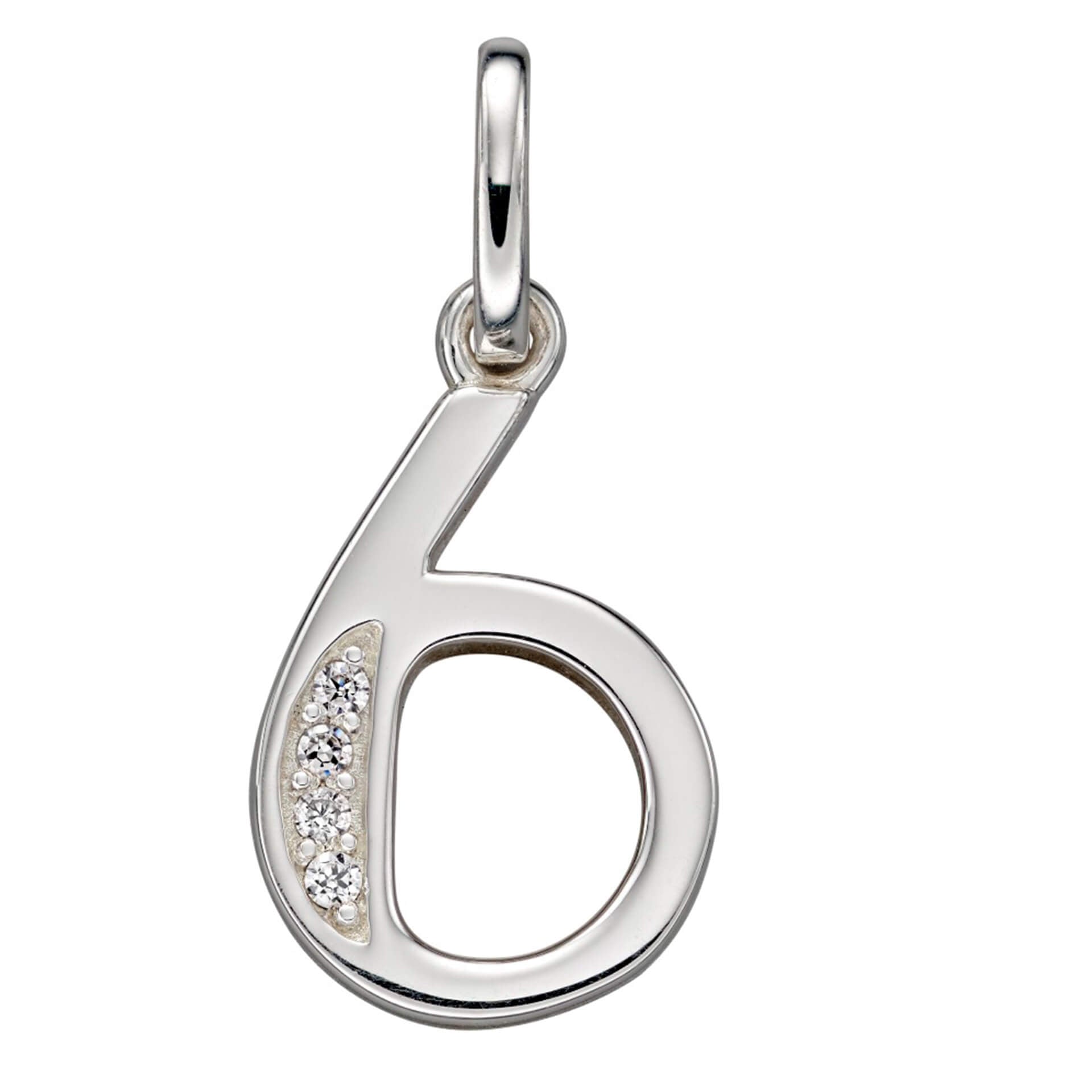 Number Pendant with CZ