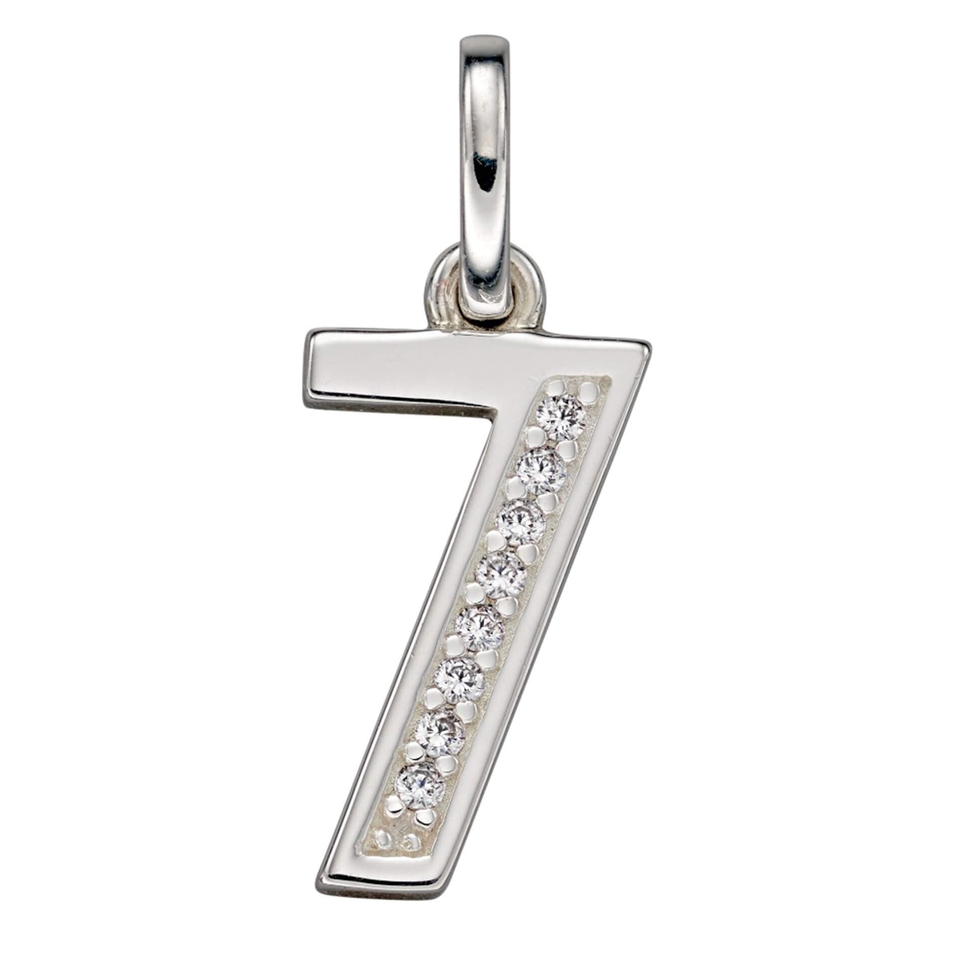 Number Pendant with CZ