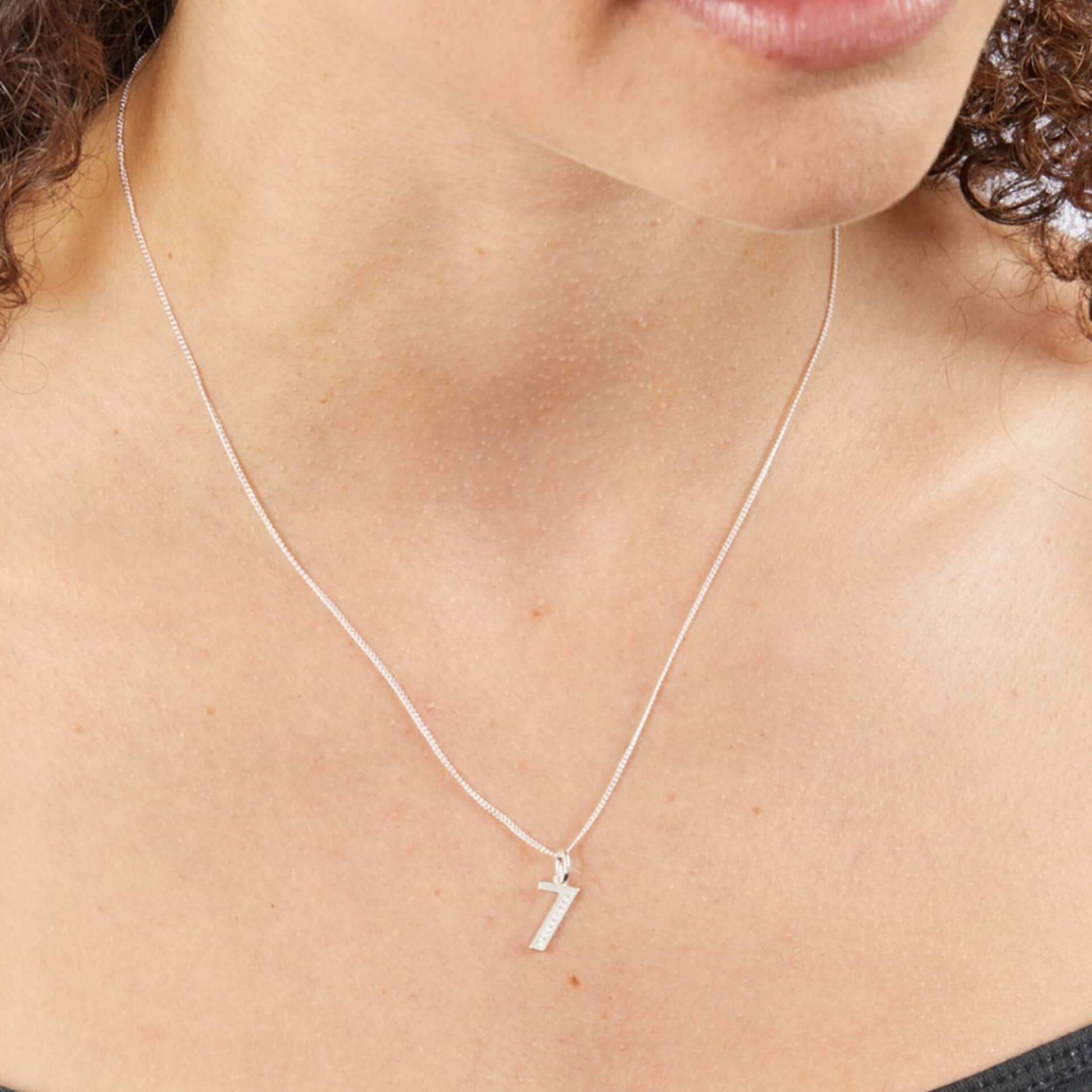 Number Pendant with CZ
