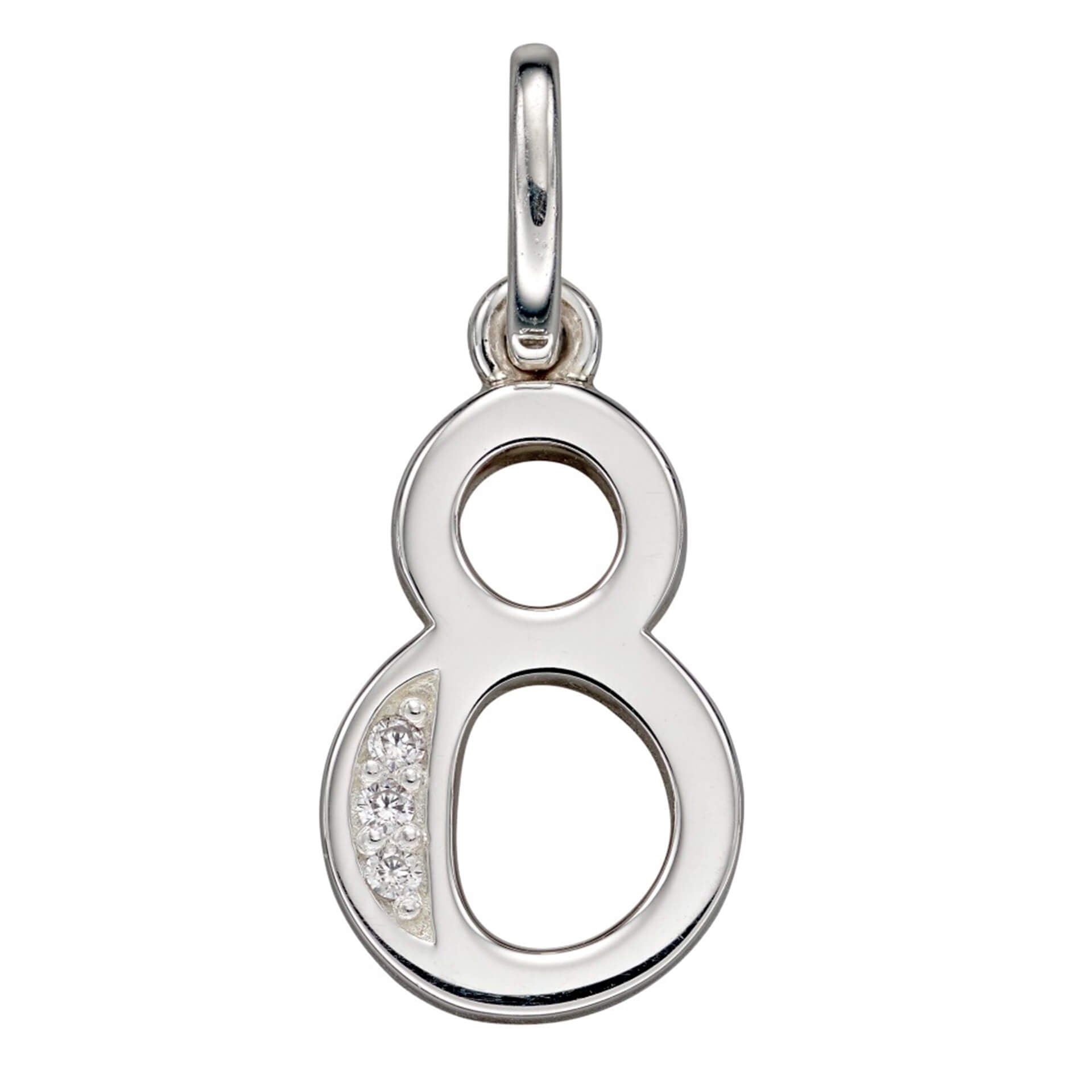 Number Pendant with CZ