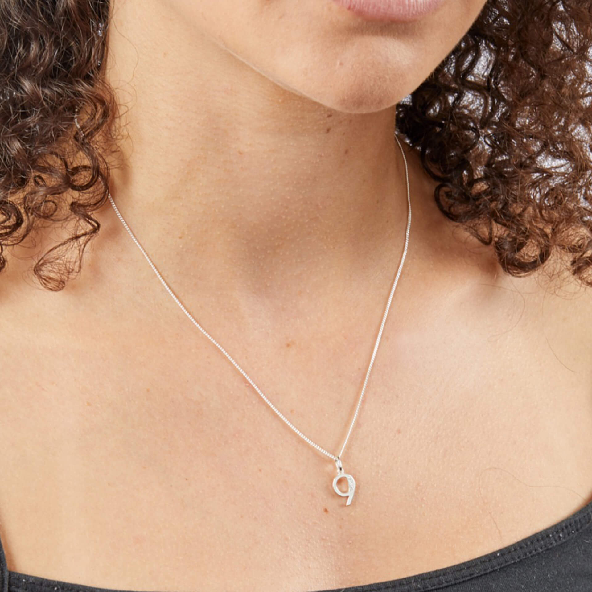 Number Pendant with CZ