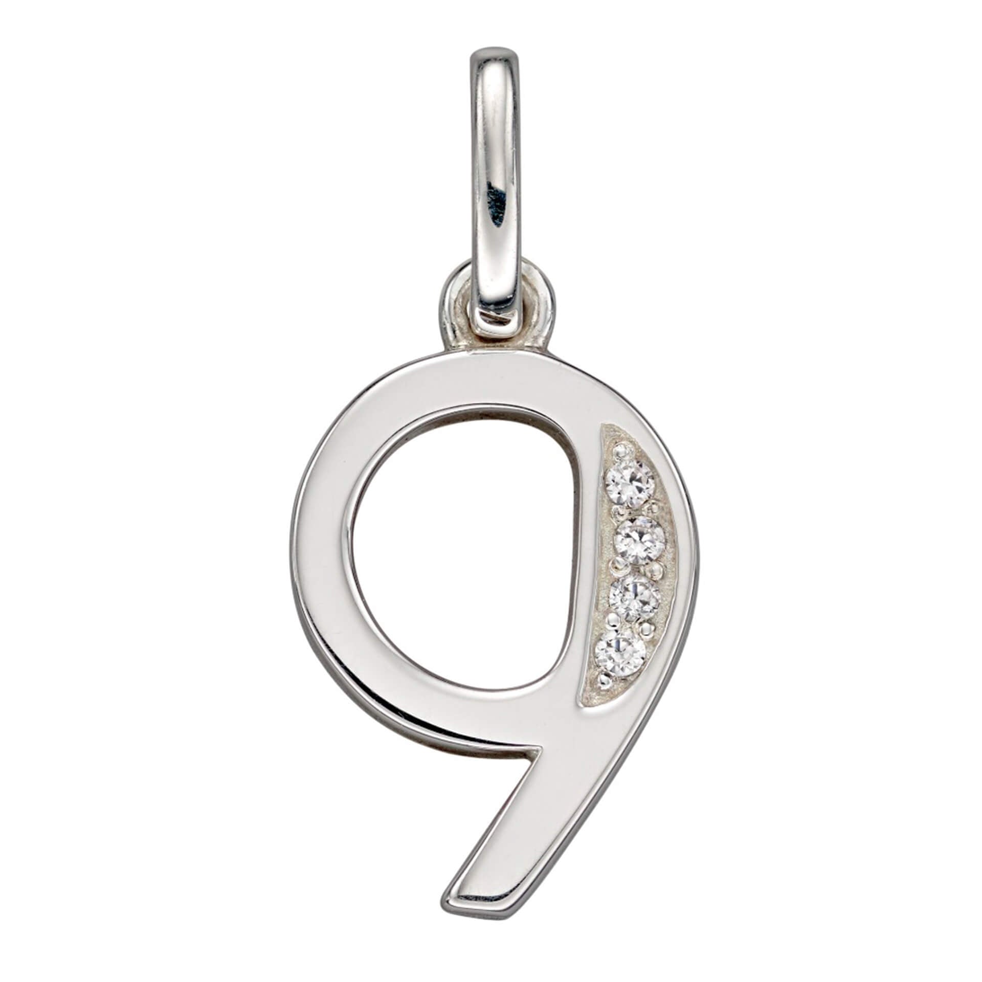 Number Pendant with CZ