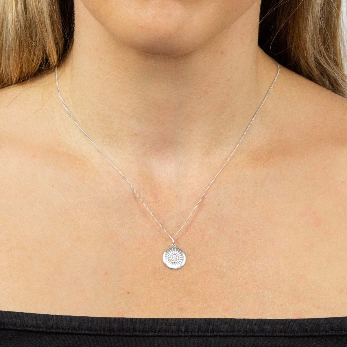 Diamond Cut Disc Pendant