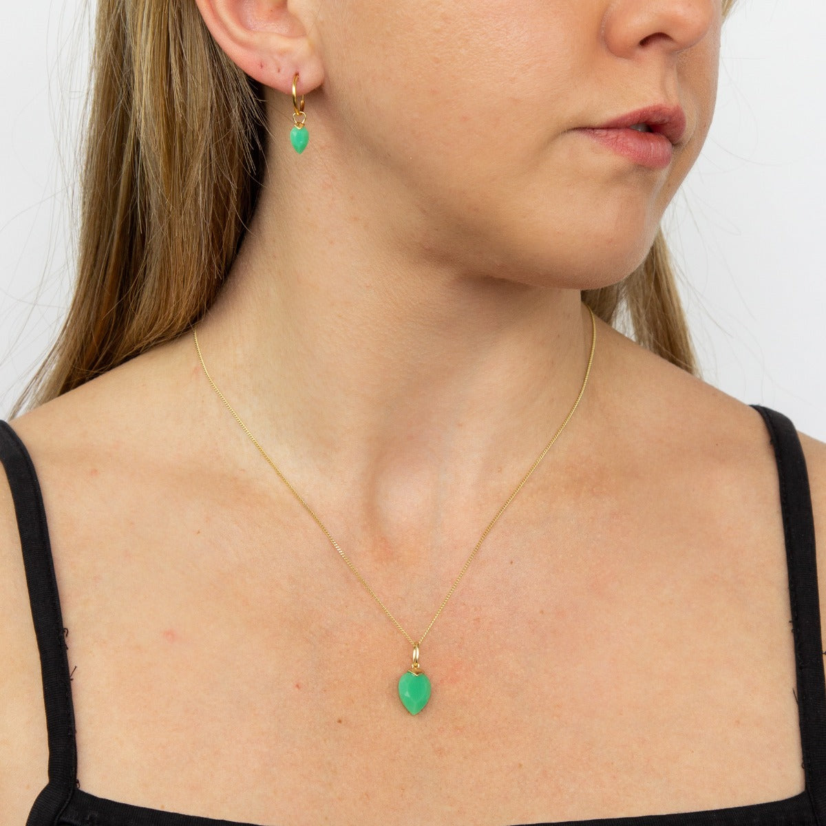 Chalcedony Birthstone Hoop Earring Charms