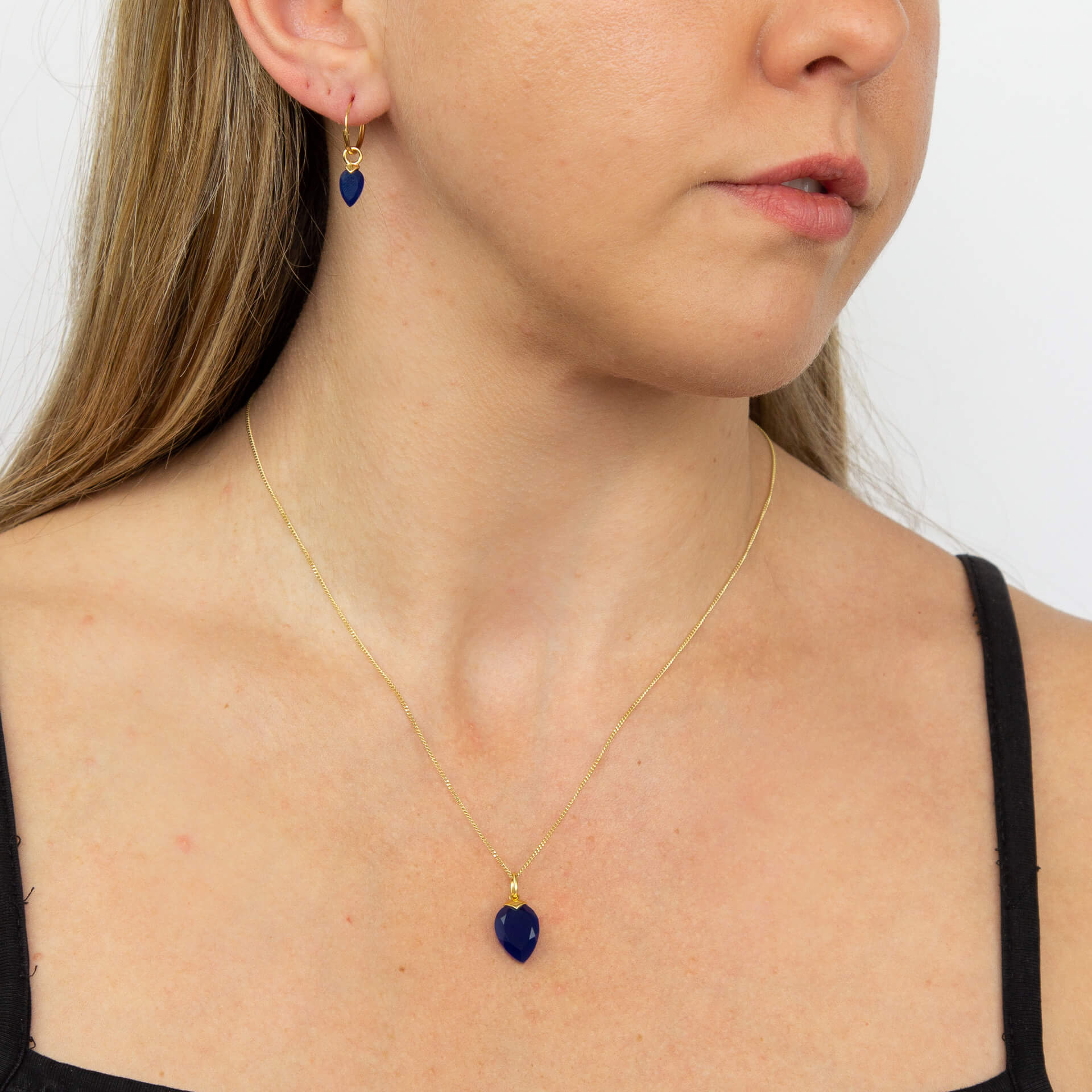 Chalcedony Birthstone Hoop Earring Charms