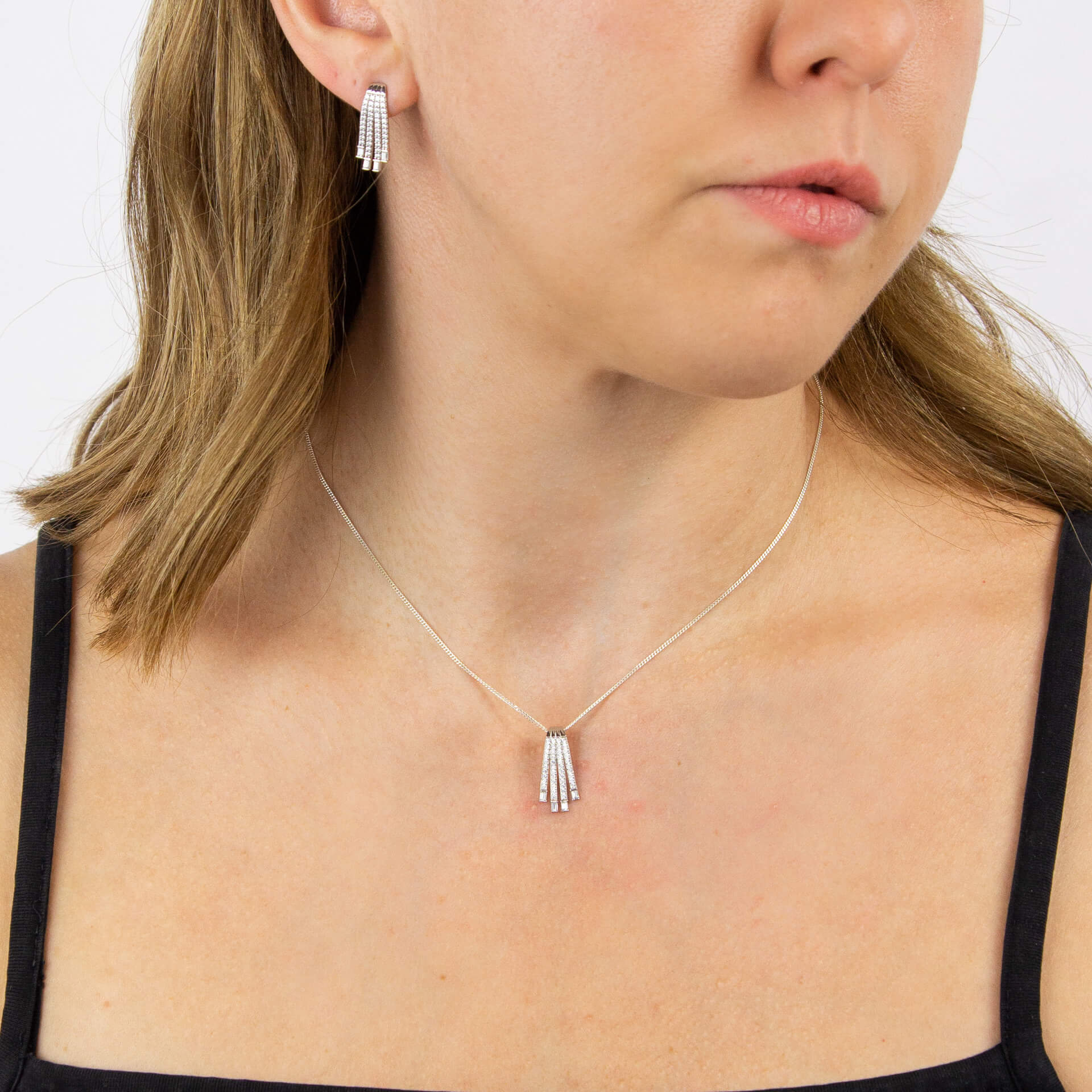 Waterfall Zirconia Drop Earrings