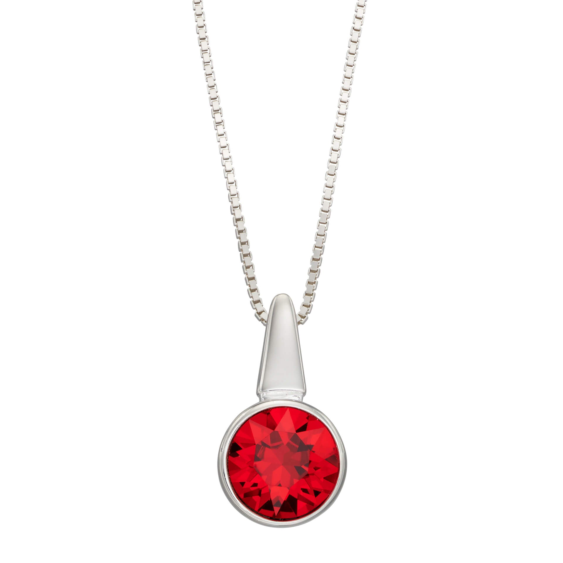 Pillar Round Drop Pendant with Crystal