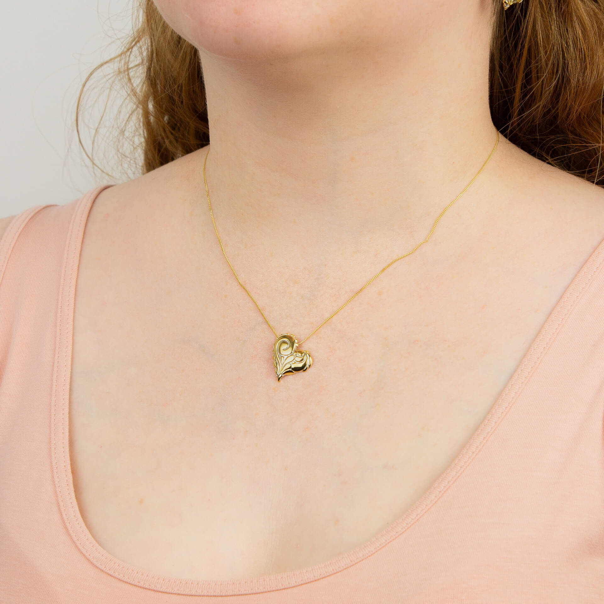 Night Sky Inspired Heart Pendant with Yellow Gold Plating