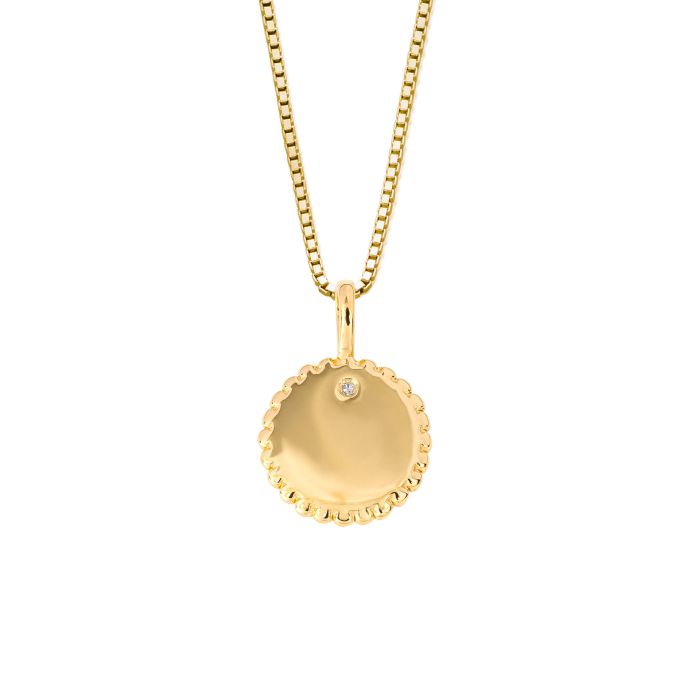 Round Stippled Edge Pendant