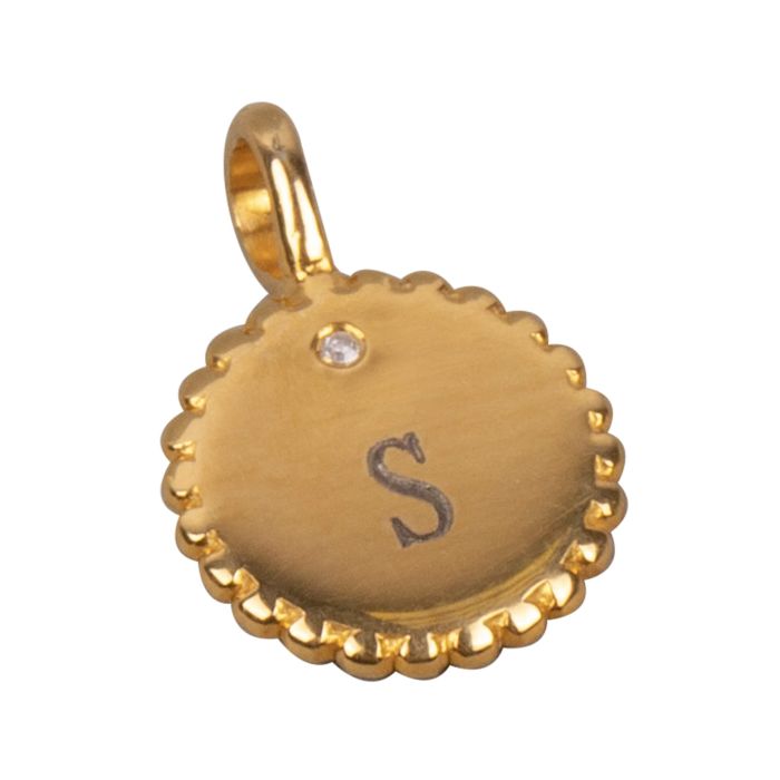 Round Stippled Edge Pendant