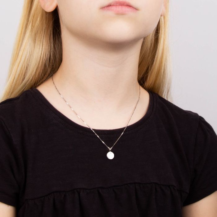 Round Stippled Edge Pendant