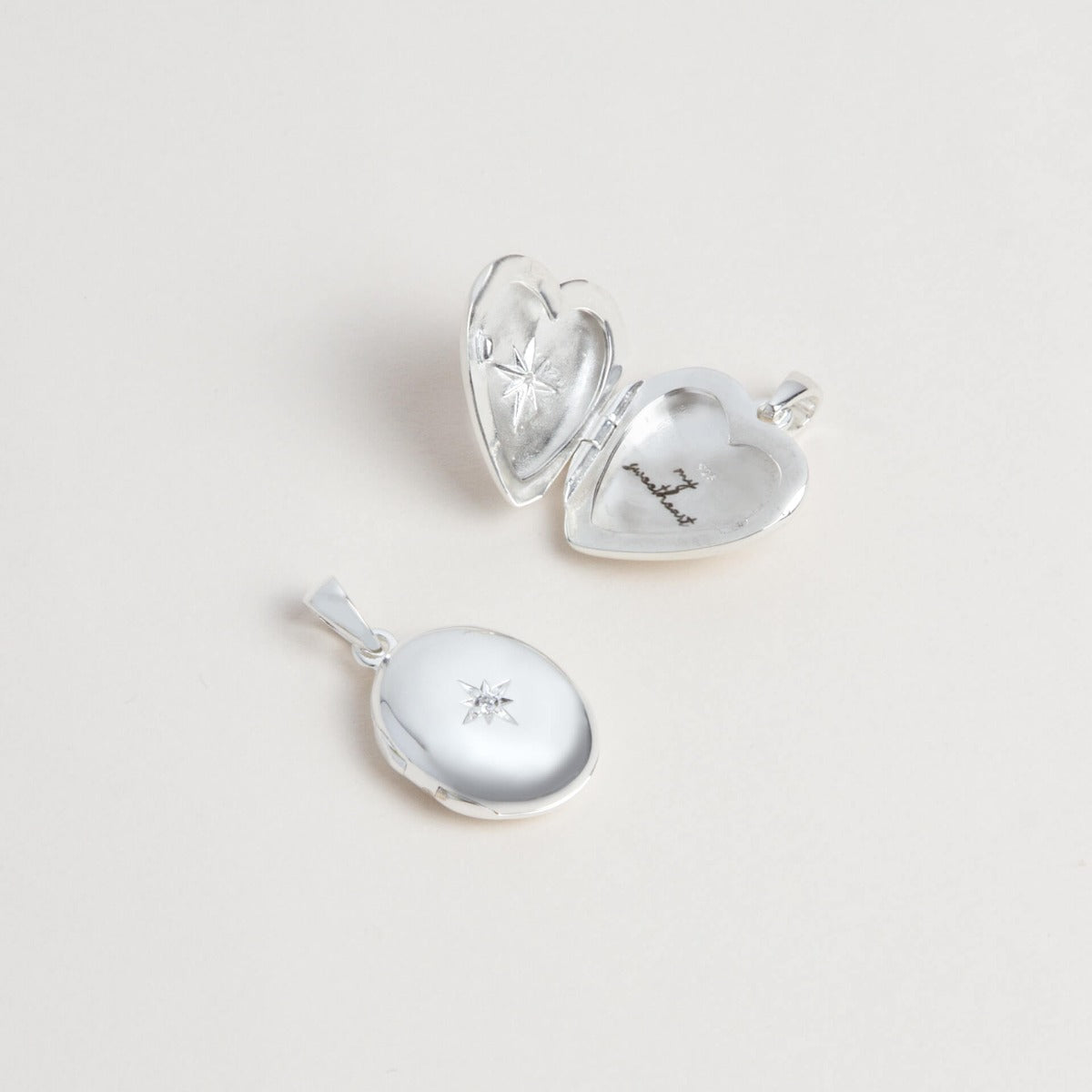 Oval Locket Pendant with Starburst Cubic Zirconia