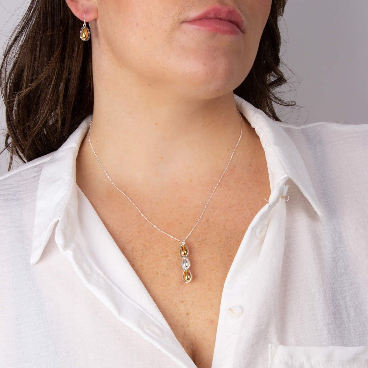 Organic Drop Pendant with Spinning Inlays