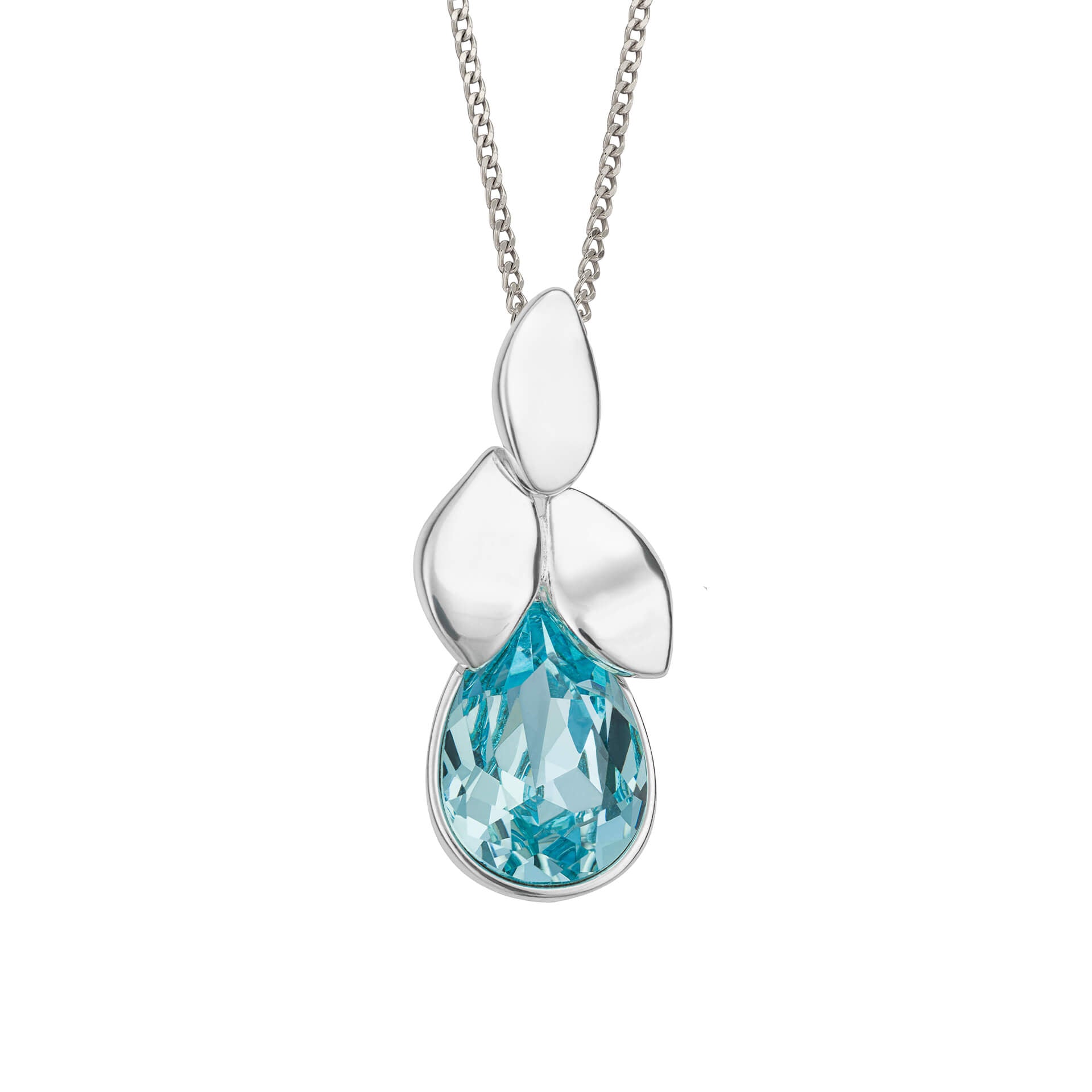 Petal Drop Pendant with Crystal