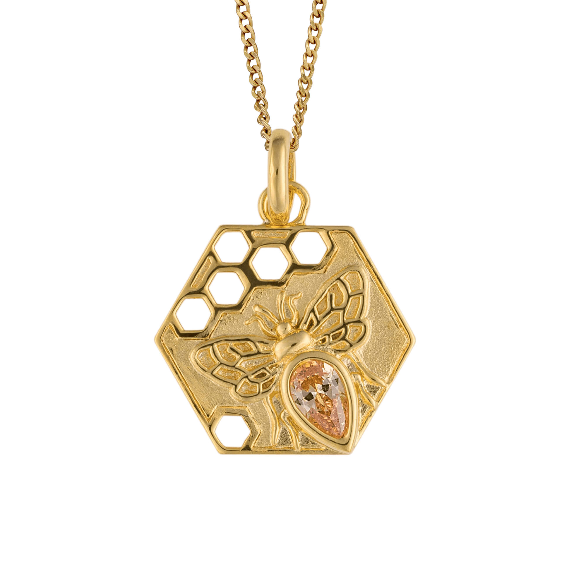 Hexagon Bee Pendant