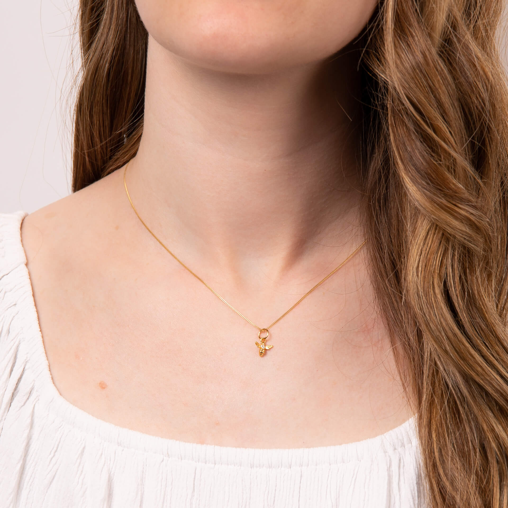 Bee Pendant Charm with Cubic Zirconia