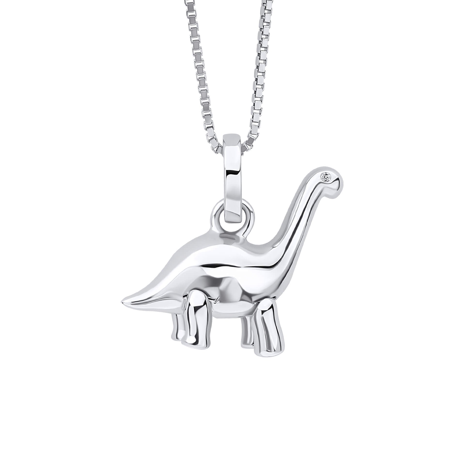 Brontosaurus Dinosaur Pendant with Diamond