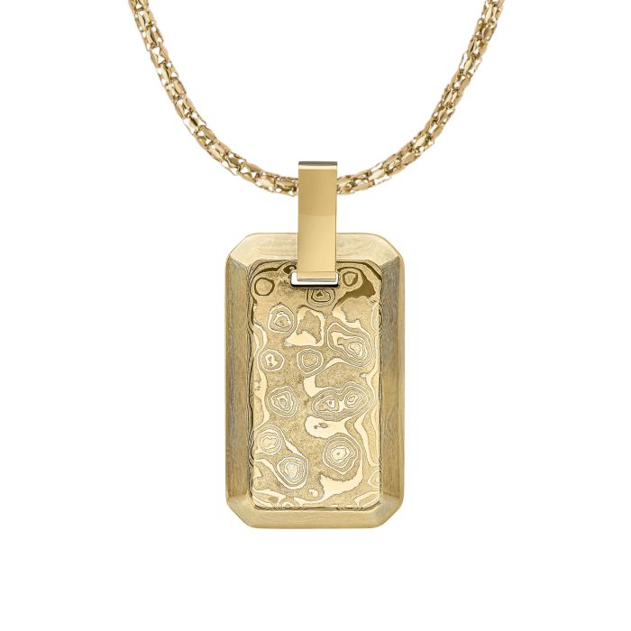 Damascus Steel Rectangular Pendant
