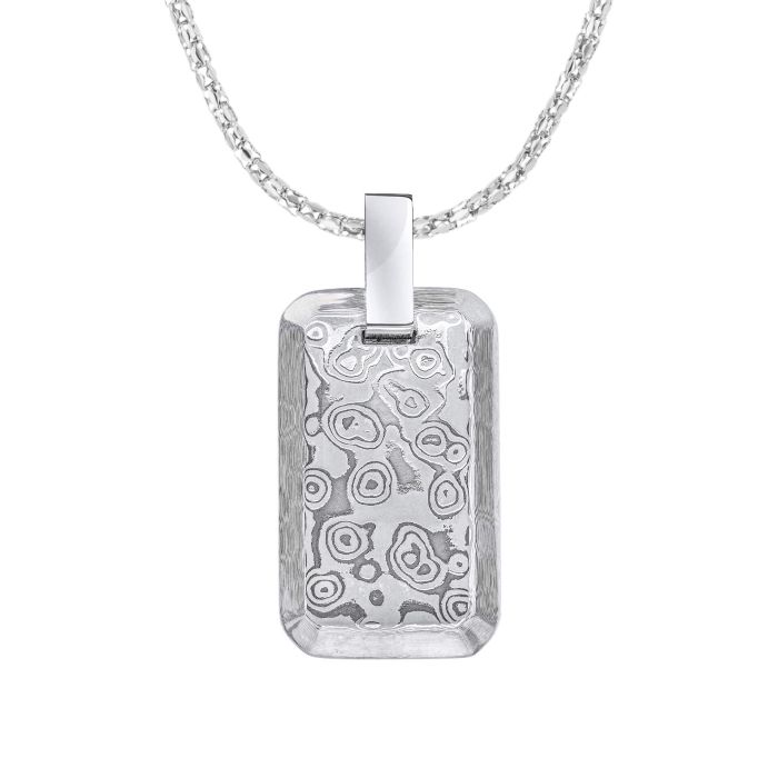 Damascus Steel Rectangular Pendant