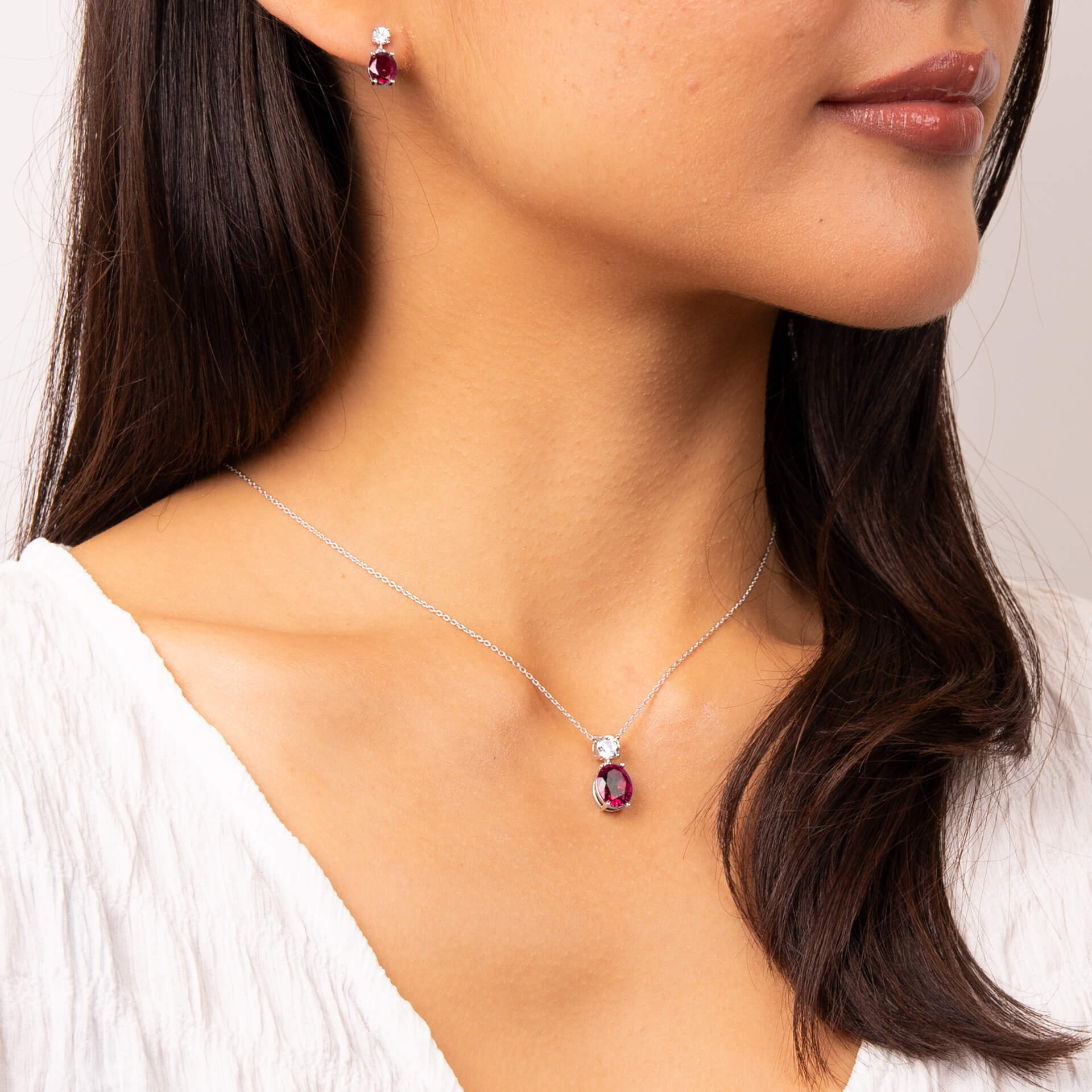 Oval Zirconia Drop Pendant