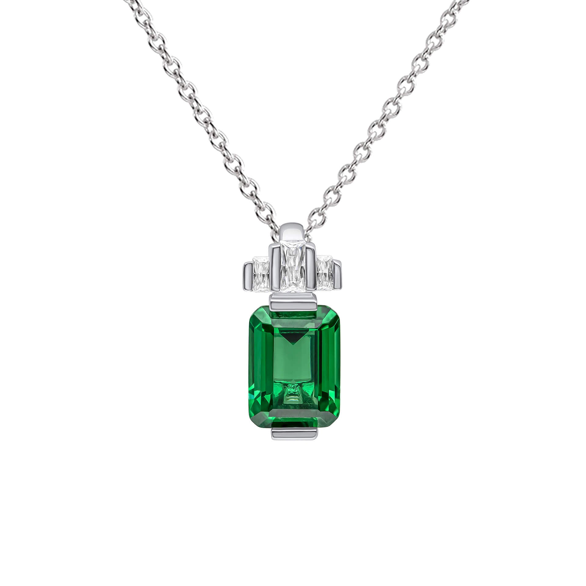 Emerald Cut Zirconia Pendant
