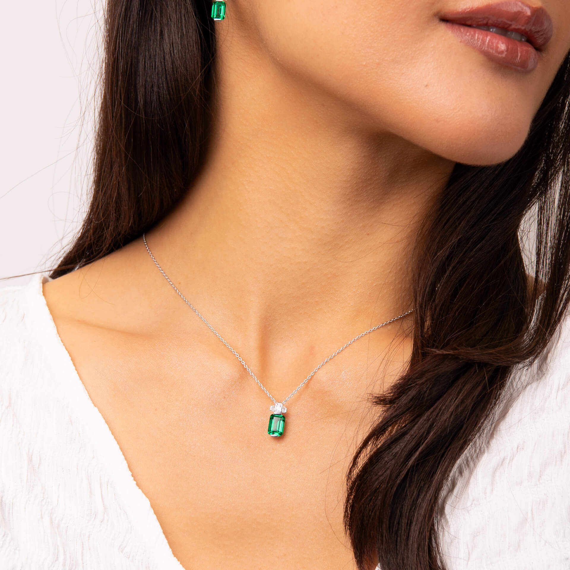 Emerald Cut Zirconia Pendant