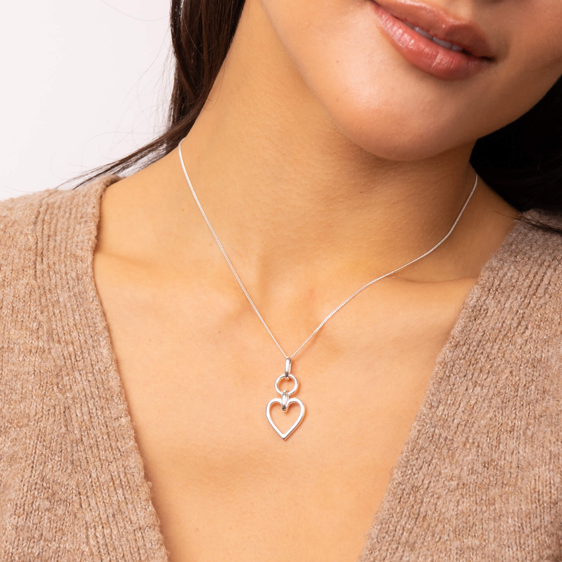 Open Heart Drop Pendant