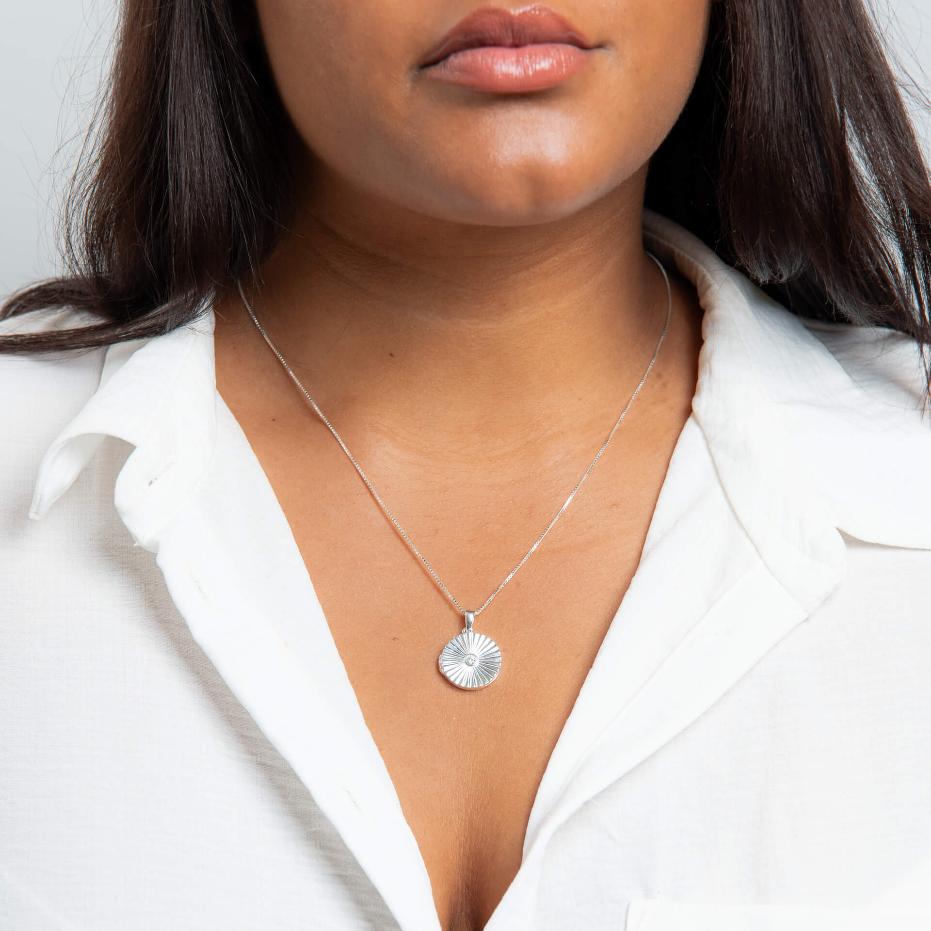 Sunburst Round Locket Pendant