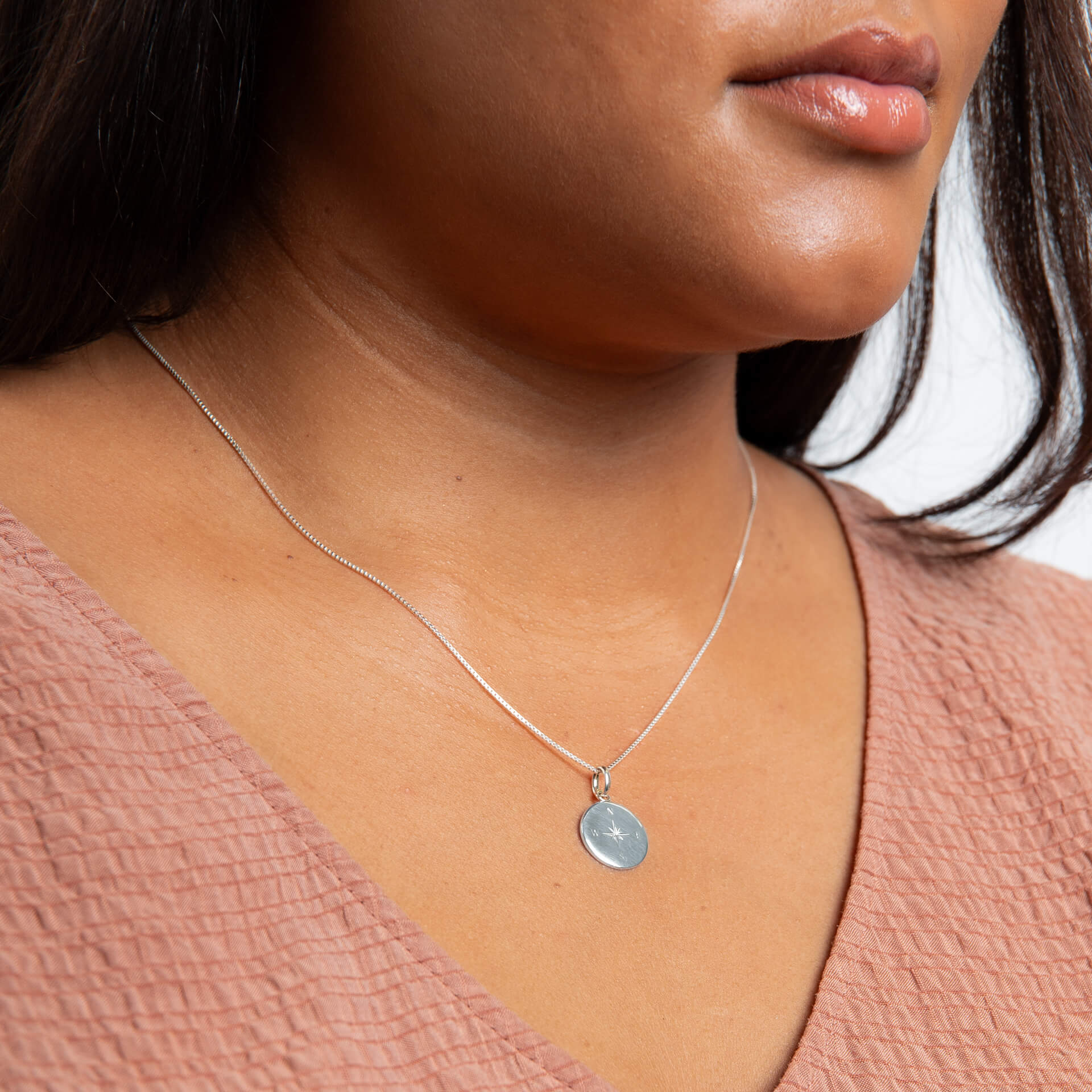 Compass Design Disc Pendant