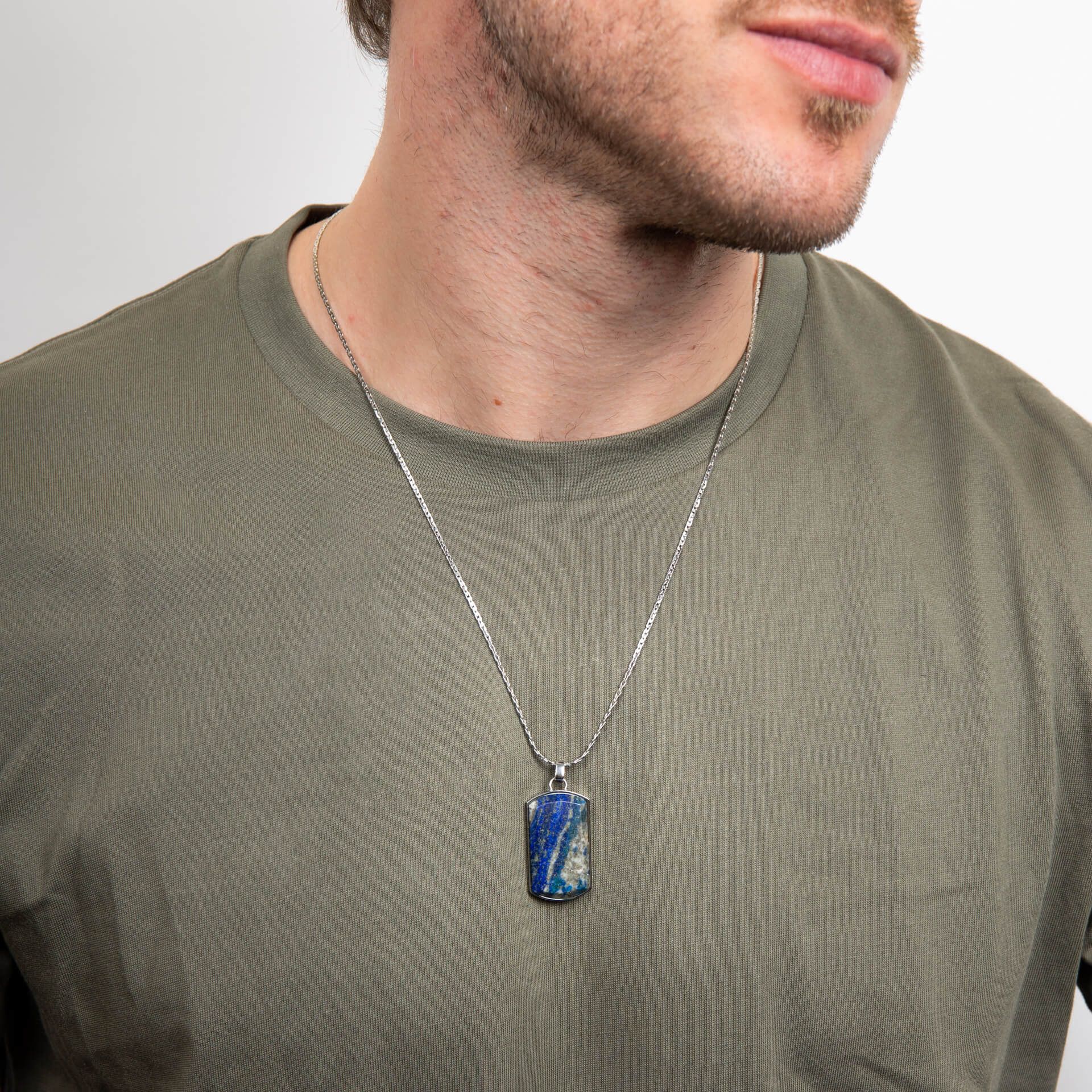 Lapis Dog Tag Pendant