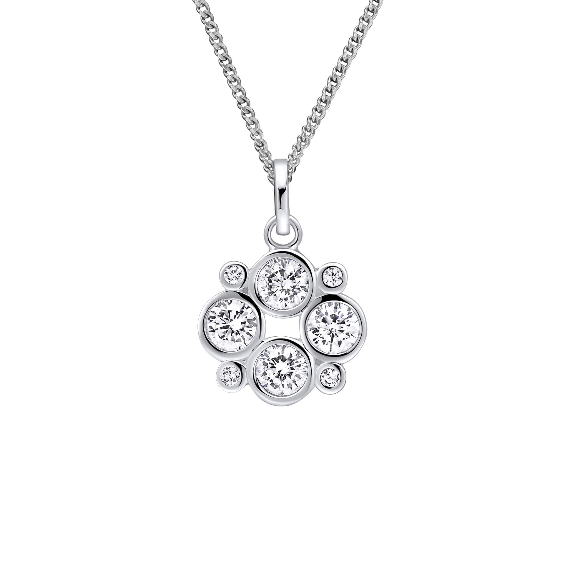 Multi Bezel Set Cubic Zirconia Pendant