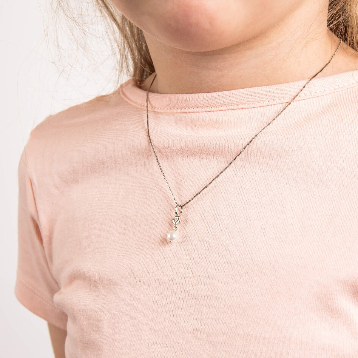 Flower Pendant with Freshwater Pearl Drop and Diamond