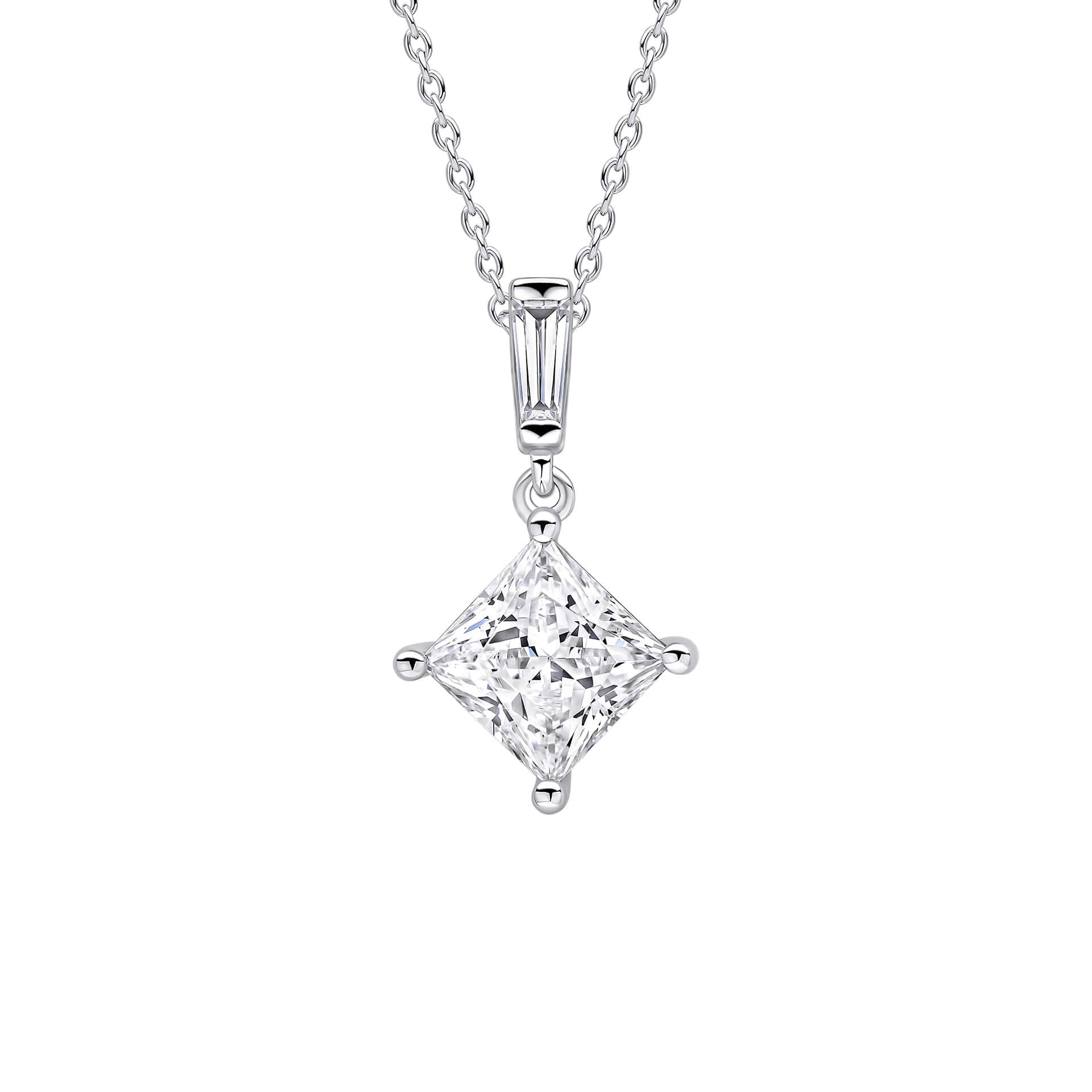 Princess Cut Drop Pendant