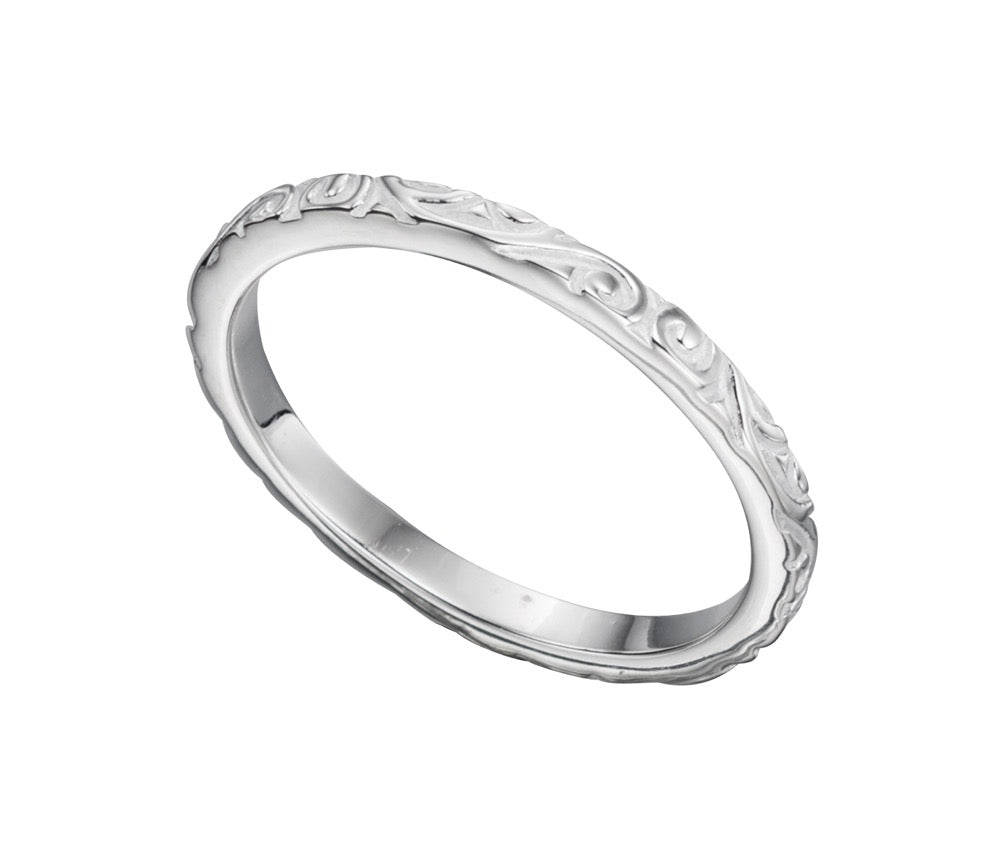 Scroll Pattern Band Ring