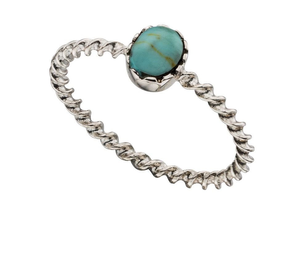 Twisted Imitation Turquoise Ring