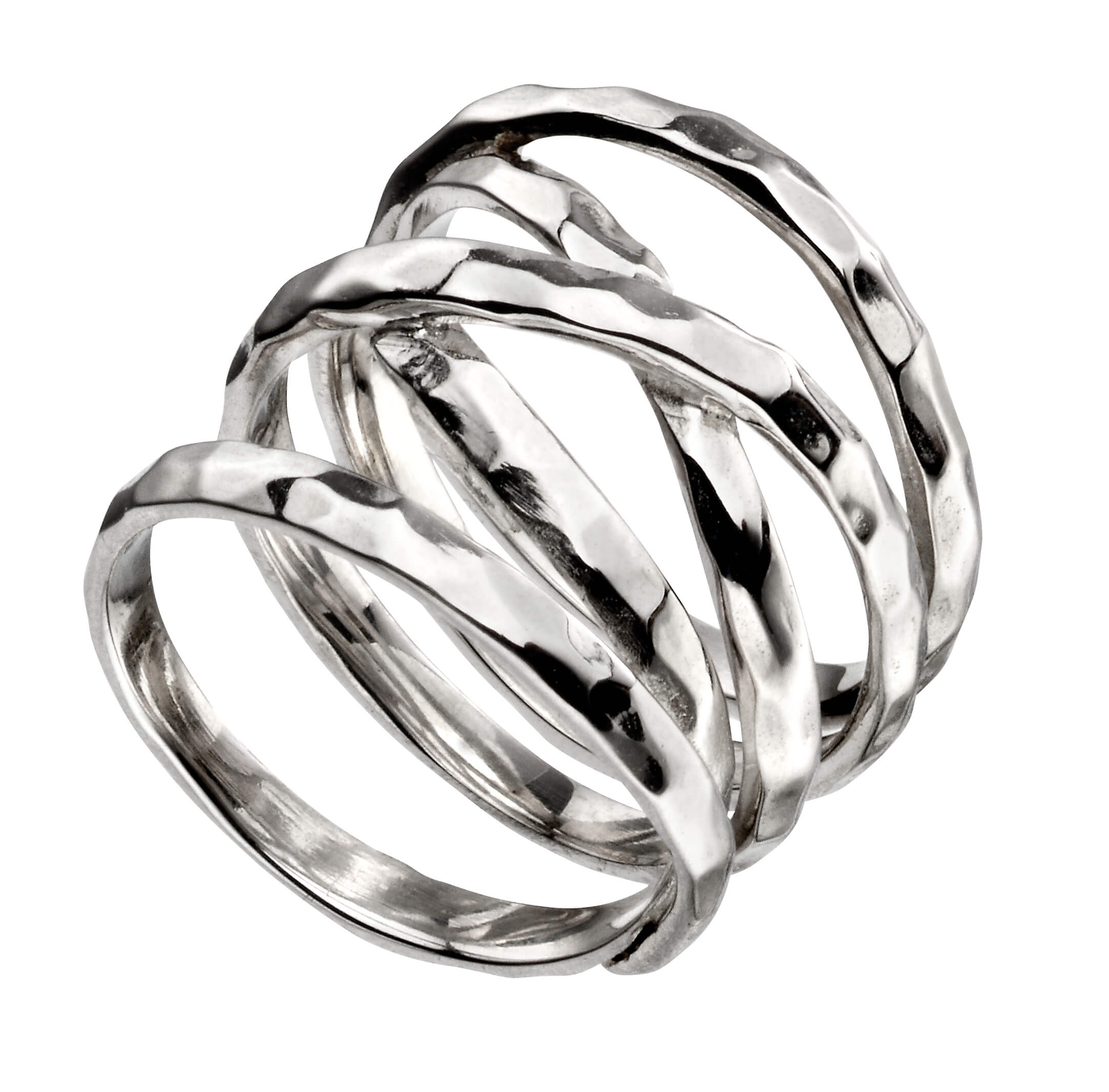Hammered Wide Wrap Ring
