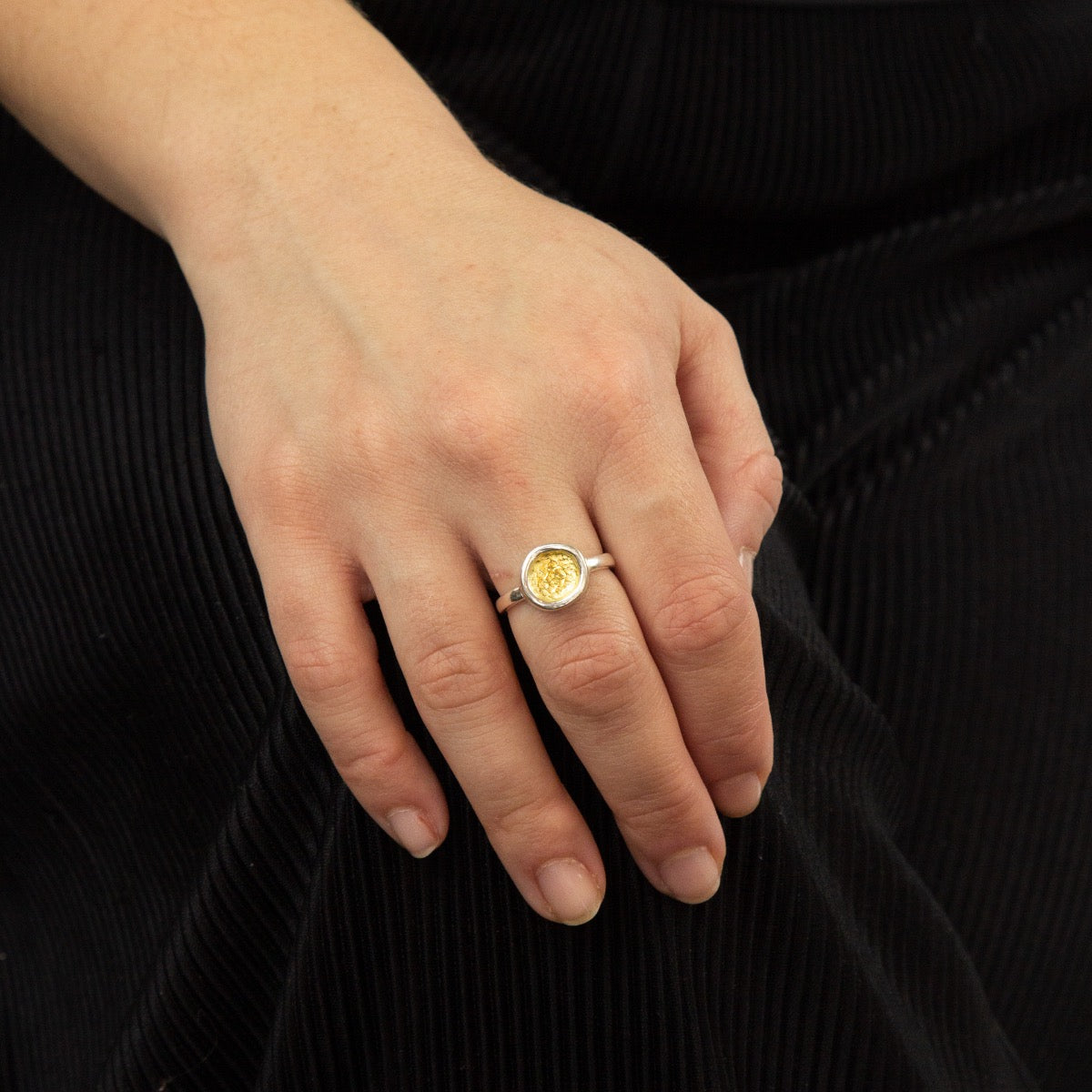 Hammered Disc Ring