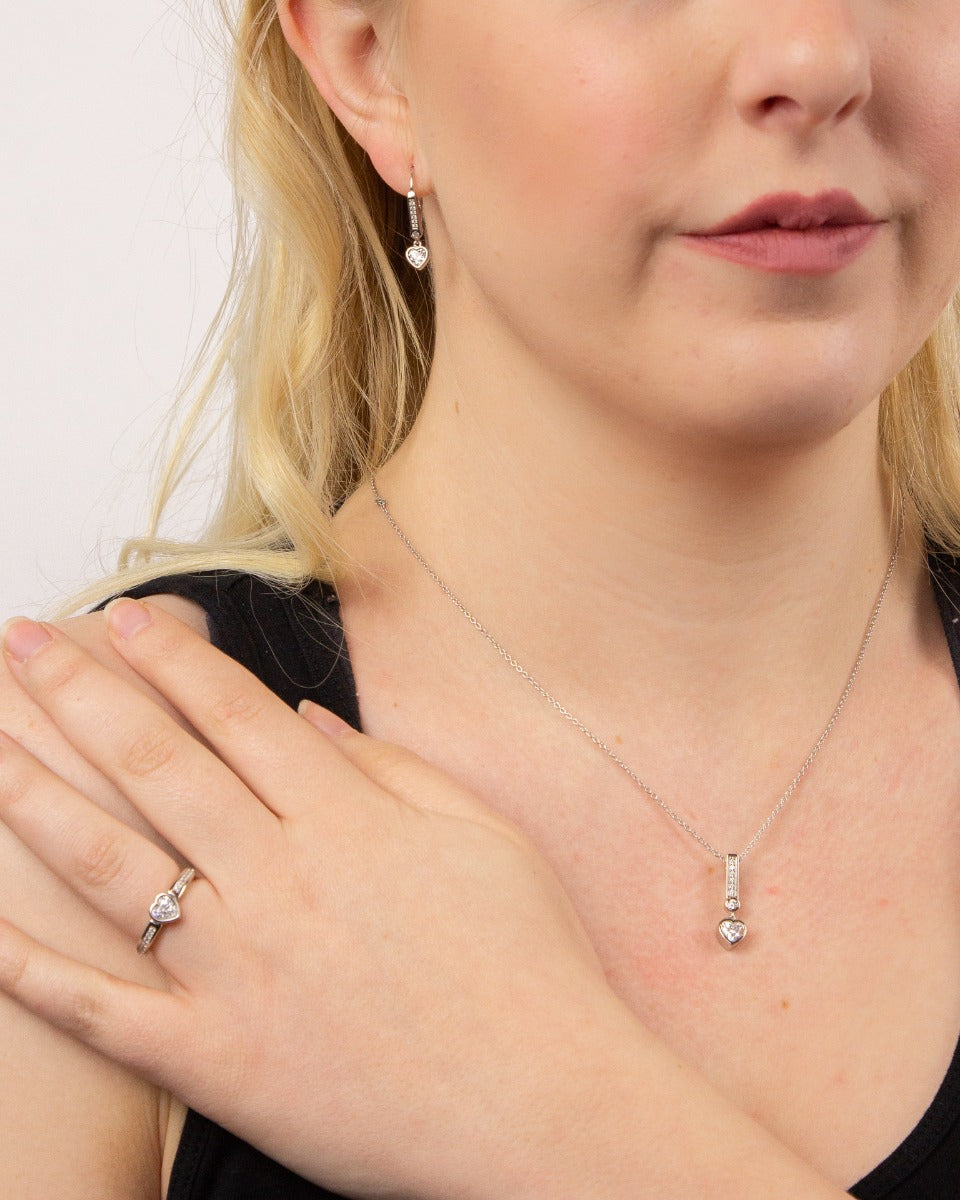 Hoop Earrings with Heart Detail