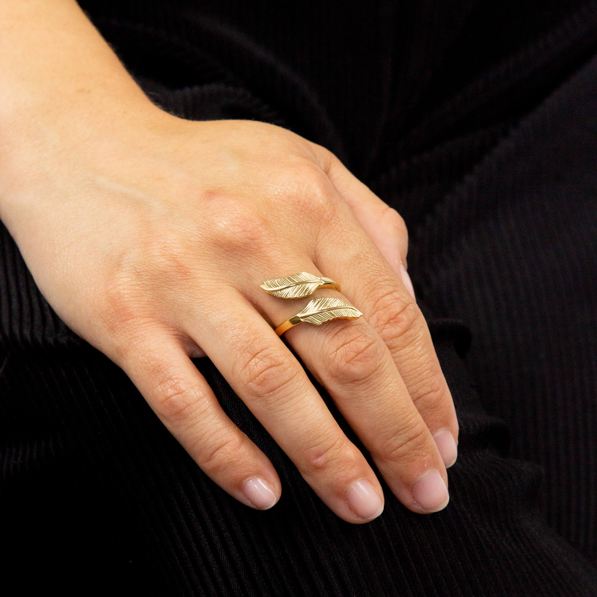 Feather Wrap Around Ring