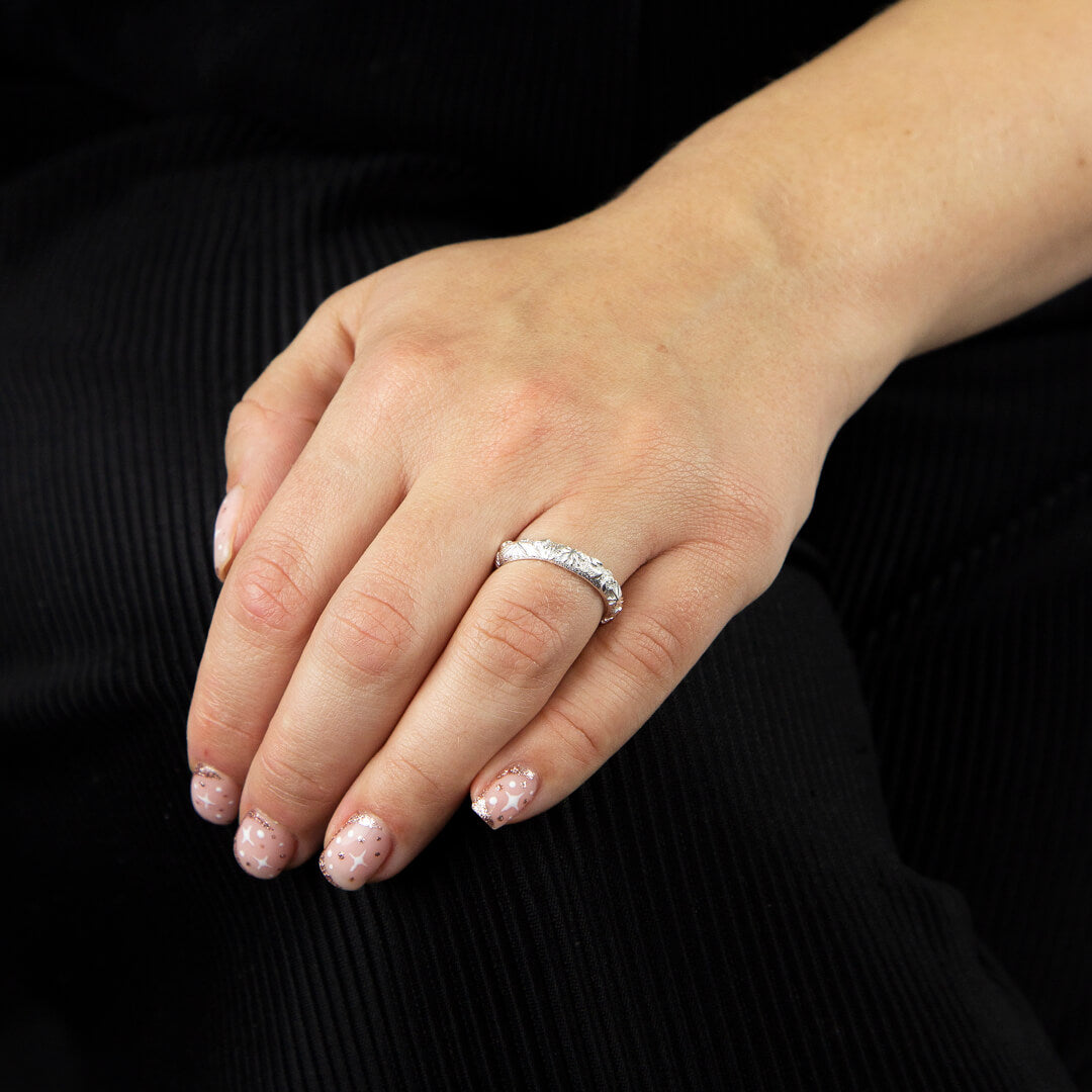 Fossil Flower Texture Ring