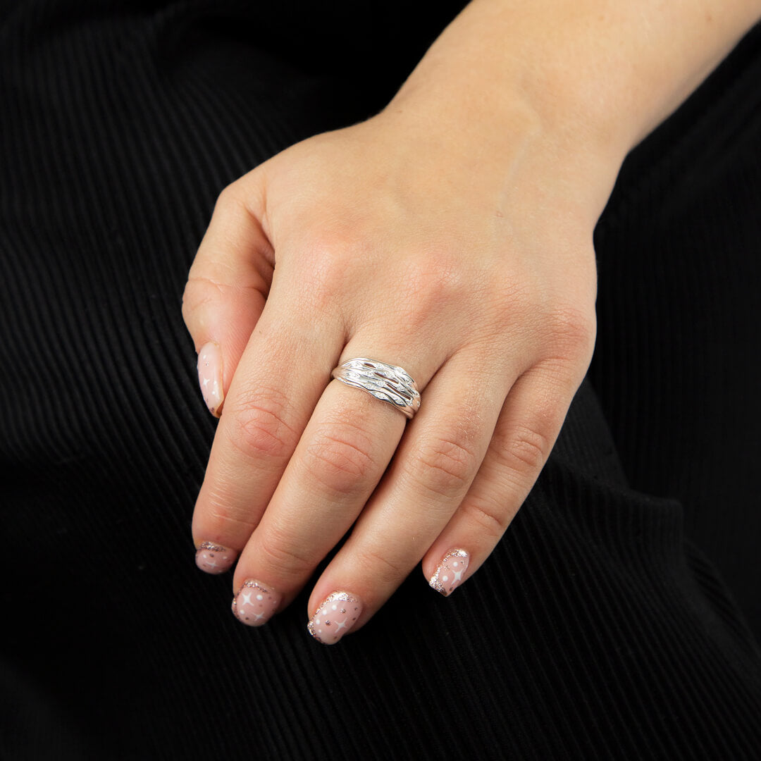 Bamboo Ring with CZ