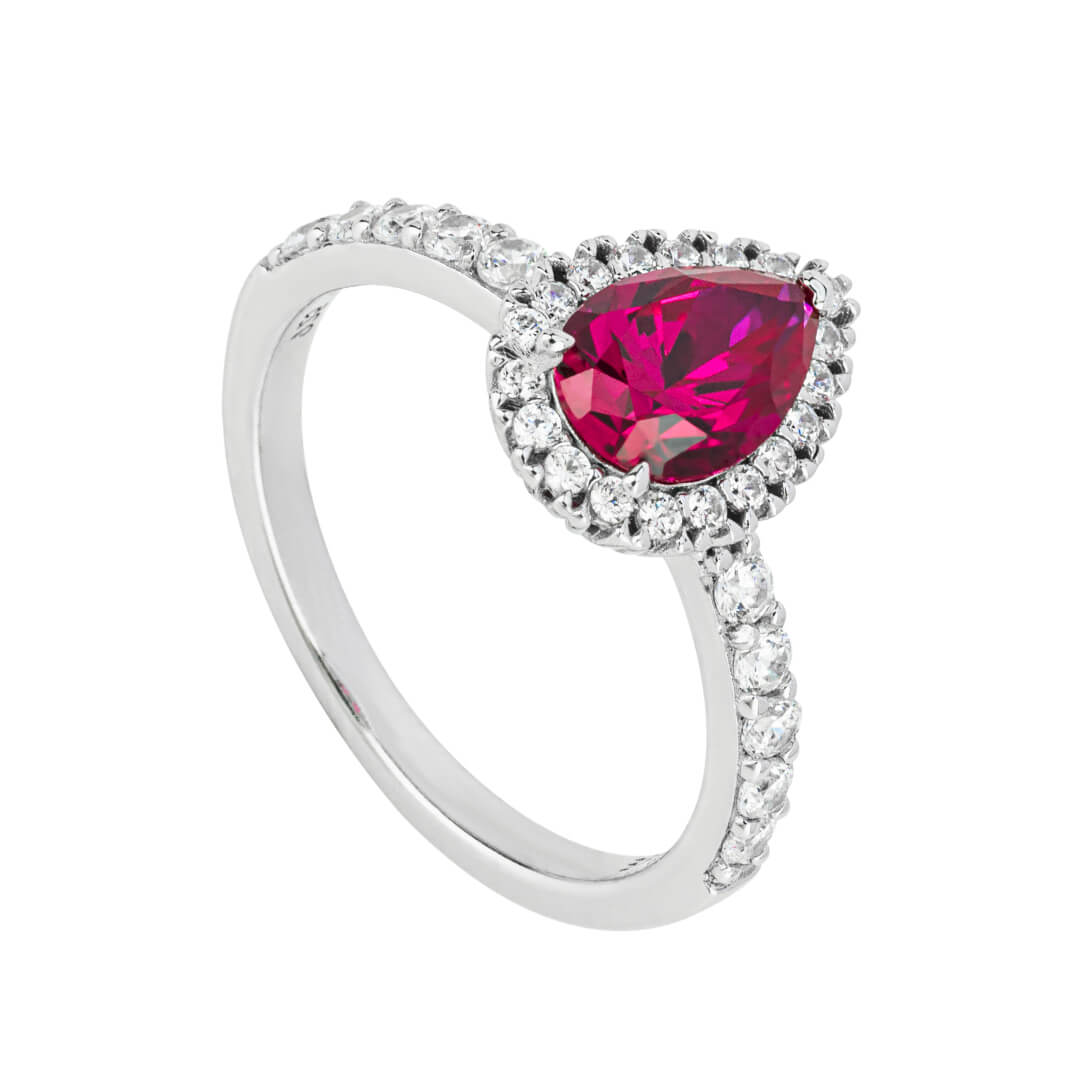 Teardrop and Pave Surround Ring